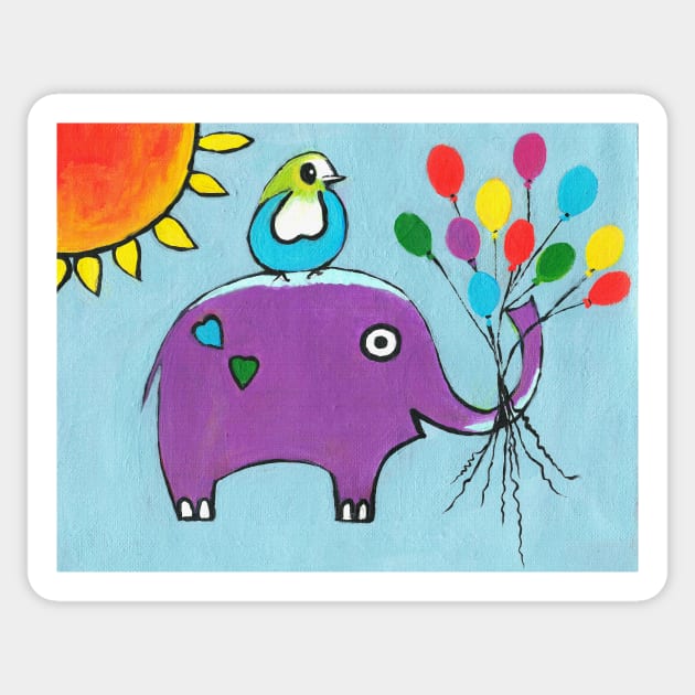 FUNNY Elephant Painting Sticker by SartorisArt1